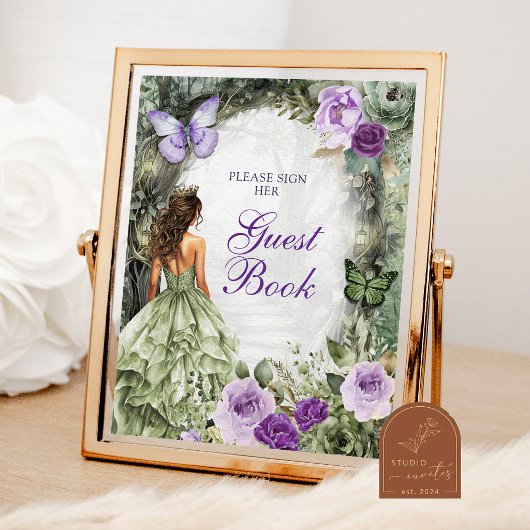 Gästebuch-Schild Purple Sage Enchanted Forest Poster