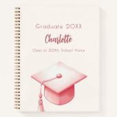 Gästebuch Schwarz-Rosa-Creme-Abschlussfeier Notizblock (Vorderseite)