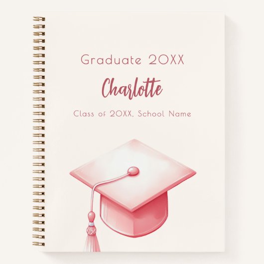 Gästebuch Schwarz-Rosa-Creme-Abschlussfeier Notizblock (Vorderseite)