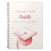 Gästebuch Schwarz-Rosa-Creme-Abschlussfeier Notizblock (Vorderseite)