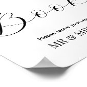 Gästebuch Schwarz-weiß Wedding Sign Poster (Ecke)