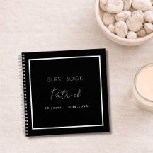 Gästebuch Schwarz-weißer Name