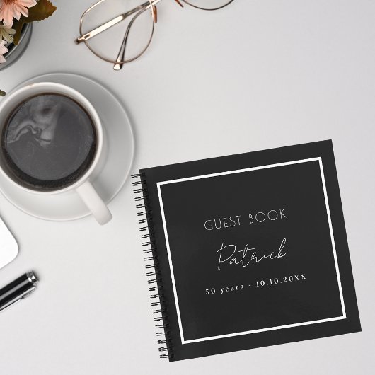 Gästebuch Schwarz-weißer Name Notizblock