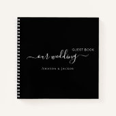 Gästebuch Schwarz-weißer Name Notizblock (Vorderseite)