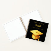 Gästebuch schwarze Gold Graduierungsparty Notizblock (Innenseite)