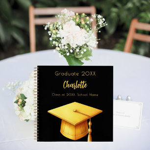 Gästebuch schwarze Gold Graduierungsparty Notizblock