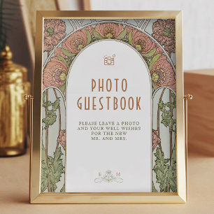 Gästebuch-Sign Foto Vintage Art Nouveau von Mucha Poster