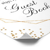 Gästebuch Sign Greenery Gold Glitzer Floral (Ecke)