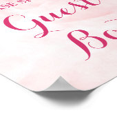 Gästebuch Signieren Pink Wasserfarbe Blume (Ecke)