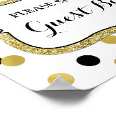 Gästebuch signieren White Black Gold Confetti (Ecke)