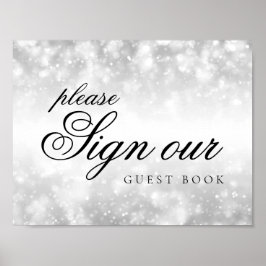 Gästebuch Silber Shimmer Lights signieren