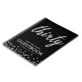 Gästebuch Silver Black 30 Geburtstag Glitzer Notizblock (Linke Seite)
