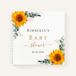 Gästebuch Sonnenblumen Eukalyptus Babydusche Notizblock