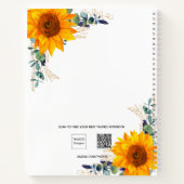Gästebuch Sonnenblumen Eukalyptus Babydusche Notizblock (Rückseite)