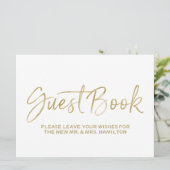 Gästebuch | Stilvolles Gold (Stehend Vorderseite)