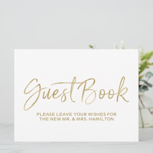 Gästebuch | Stilvolles Gold (Stehend Vorderseite)