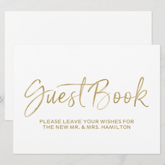 Gästebuch | Stilvolles Gold (Vorne/Hinten)