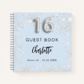 Gästebuch Sweet 16 baby blue silber Notizblock (Vorderseite)