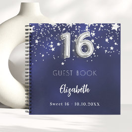 Gästebuch Sweet 16 blaue Sterne Notizblock