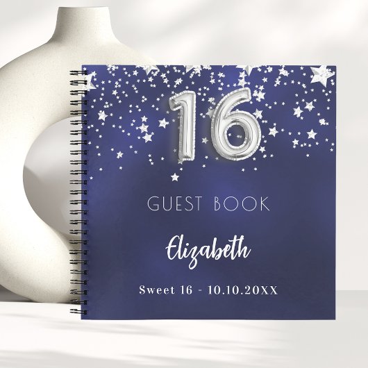 Gästebuch Sweet 16 blaue Sterne Notizblock