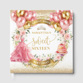 Gästebuch Sweet 16 Blush Gold Watercolor (Vorderseite)