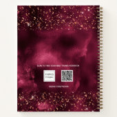 Gästebuch Sweet 16 burgundy Rose Gold Glitzer Notizblock (Rückseite)