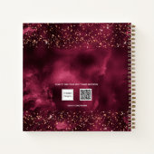 Gästebuch Sweet 16 burgundy Rose gold tiara Notizblock (Rückseite)