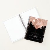Gästebuch Sweet 16 Goldballons aus schwarzer Rose Notizblock (Innenseite)