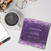 Gästebuch Sweet 16 lila Glitzer Notizblock