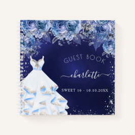 Gästebuch Sweet 16 Marineblau Blumenbekleidung Gli Notizblock