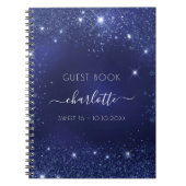 Gästebuch Sweet 16 Marineblau Glitzer Glitzern Notizblock (Vorderseite)