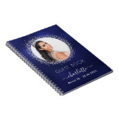 Gästebuch Sweet 16 navy blue silber Foto Notizblock (Rechte Seite)