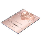 Gästebuch Sweet 16 Rose gold errush Glitzer Notizblock (Linke Seite)