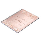 Gästebuch Sweet 16 Rose Gold Glitzern Notizblock (Linke Seite)