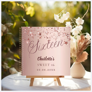 Gästebuch Sweet 16 Rose Goldstars Notizblock