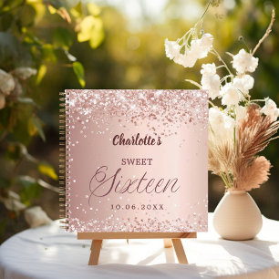 Gästebuch Sweet 16 Rosen gold rosa Notizblock