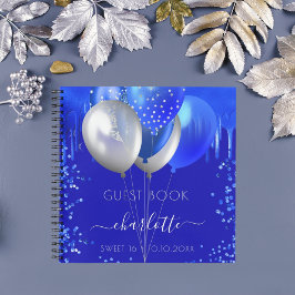 Gästebuch Sweet 16 Royal Blue Tropfens Ballons Notizblock