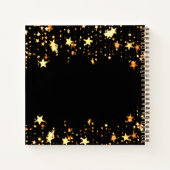 Gästebuch Sweet 16 schwarze goldene Sterne Notizblock (Rückseite)