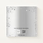 Gästebuch Sweet 16 silber Glitzer Name glam Notizblock (Rückseite)