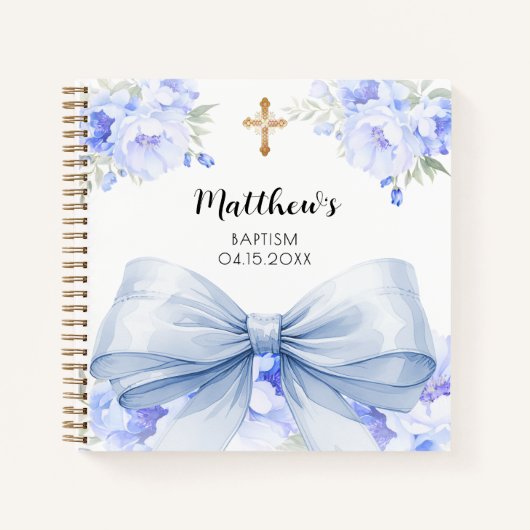 Gästebuch Taufblauer Bogen Notizblock (Vorderseite)