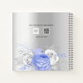 Gästebuch Taufe Blaufarbe Silber Notizblock (Rückseite)