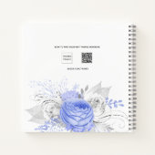 Gästebuch-Taufe Blues-Boy-Florals kreuzen elegant Notizblock (Rückseite)