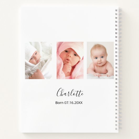 Gästebuch Taufe Foto Blumenjungen Mädchen Notizblock (Rückseite)