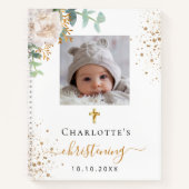 Gästebuch Taufe Foto Blumenjungen Mädchen Notizblock (Vorderseite)