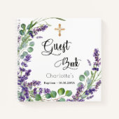 Gästebuch Taufe Lavendel Eukalyptus Notizblock (Vorderseite)