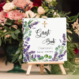 Gästebuch Taufe Lavendel Eukalyptus Notizblock