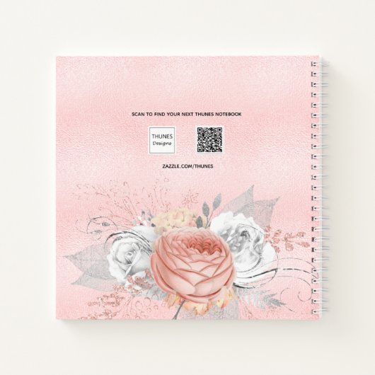 Gästebuch Taufe Rosa Goldfloralen Rosa Rosa Gold S Notizblock (Rückseite)