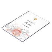 Gästebuch Taufe Rose Goldfloralen Silber Notizblock (Linke Seite)