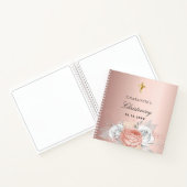 Gästebuch Taufe Rose Goldfloralen Silber Notizblock (Innenseite)