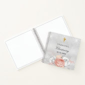 Gästebuch Taufe Rose Goldfloralen Silber Notizblock (Innenseite)